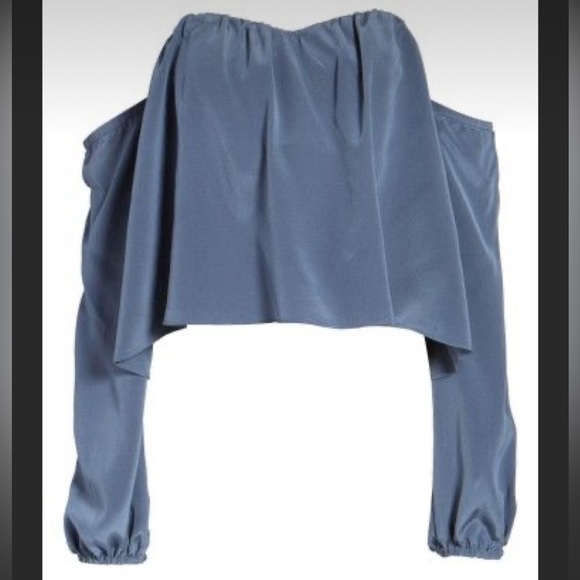 Stone Cold Fox Anita Off The Shoulder Top In Steel Blue - Picture 7 of 7